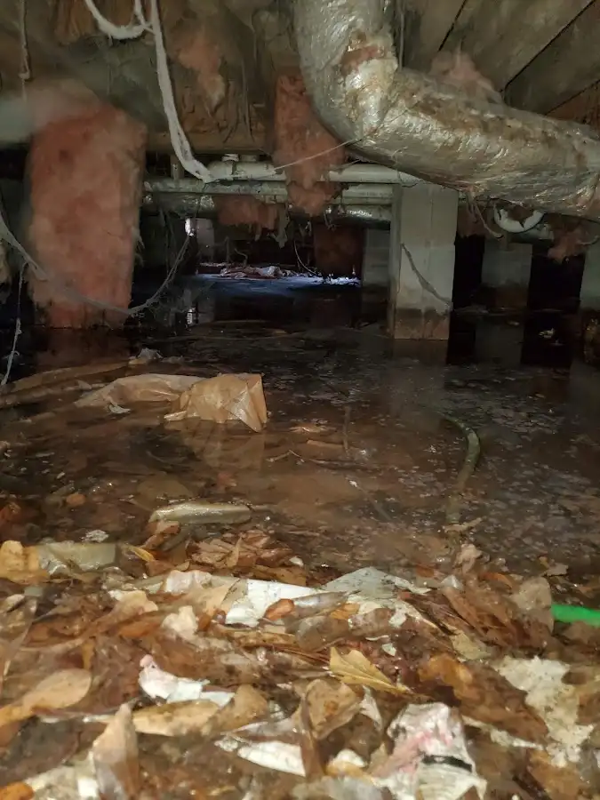 Crawl space flood assessment for Commercial Water Damage Restoration in Aliso Viejo