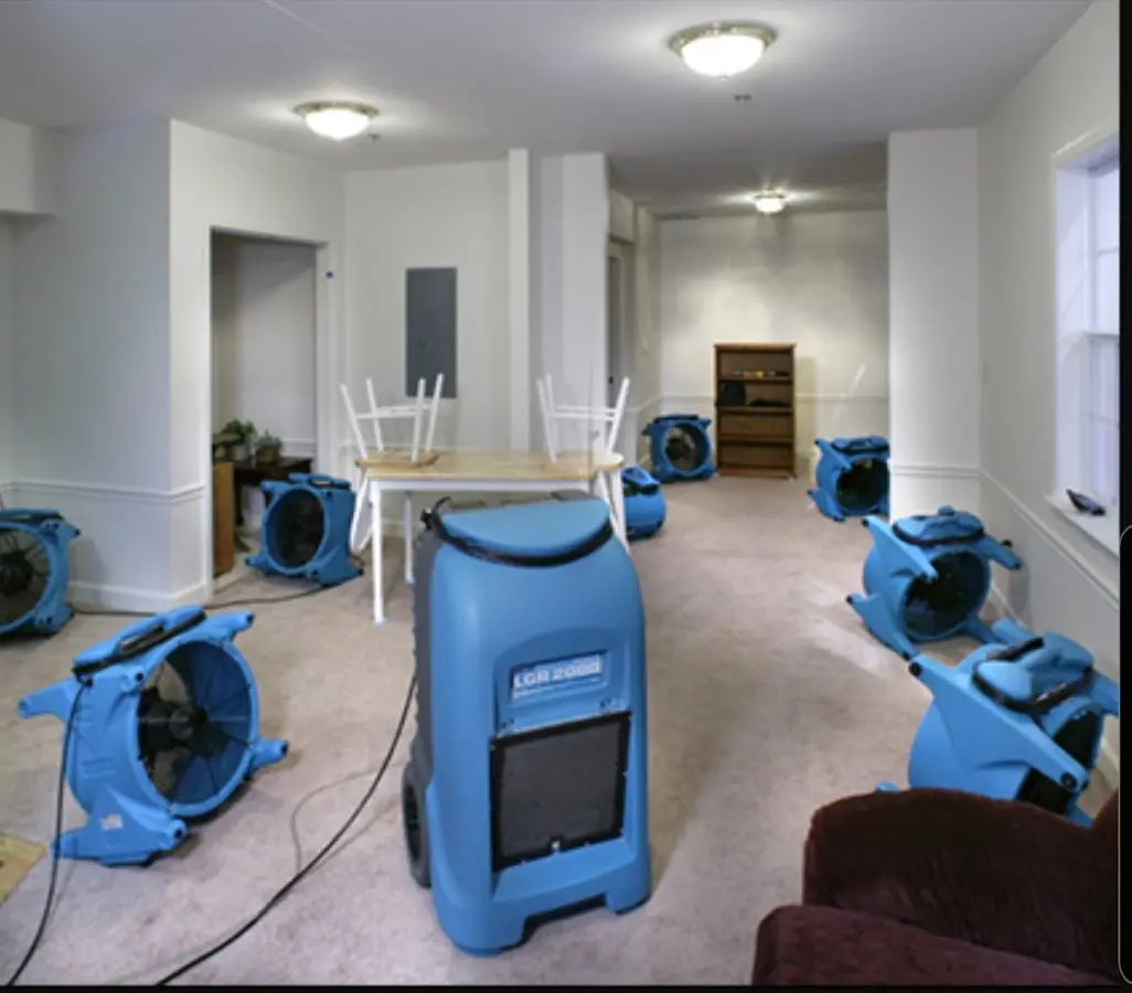 Air movers and dehumidifier setup for Water Extraction & Removal in Aliso Viejo